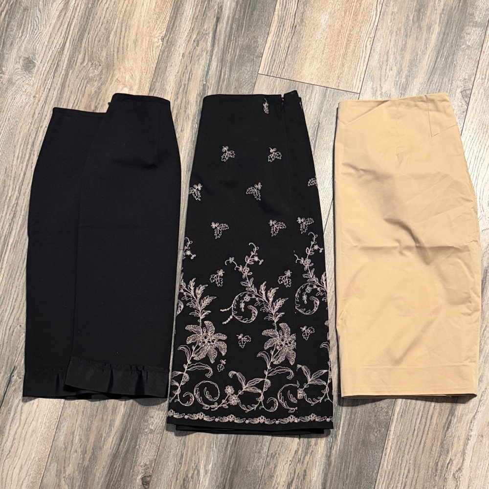 Ann Taylor Black and Beige Pencil Skirt Trio